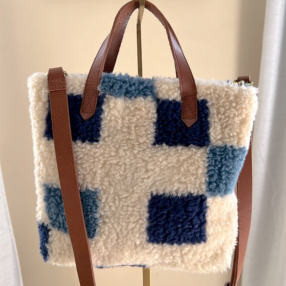 💙🤎 HTF The Small Transport Crossbody: (Re)sourced Sherpa Edition w leather